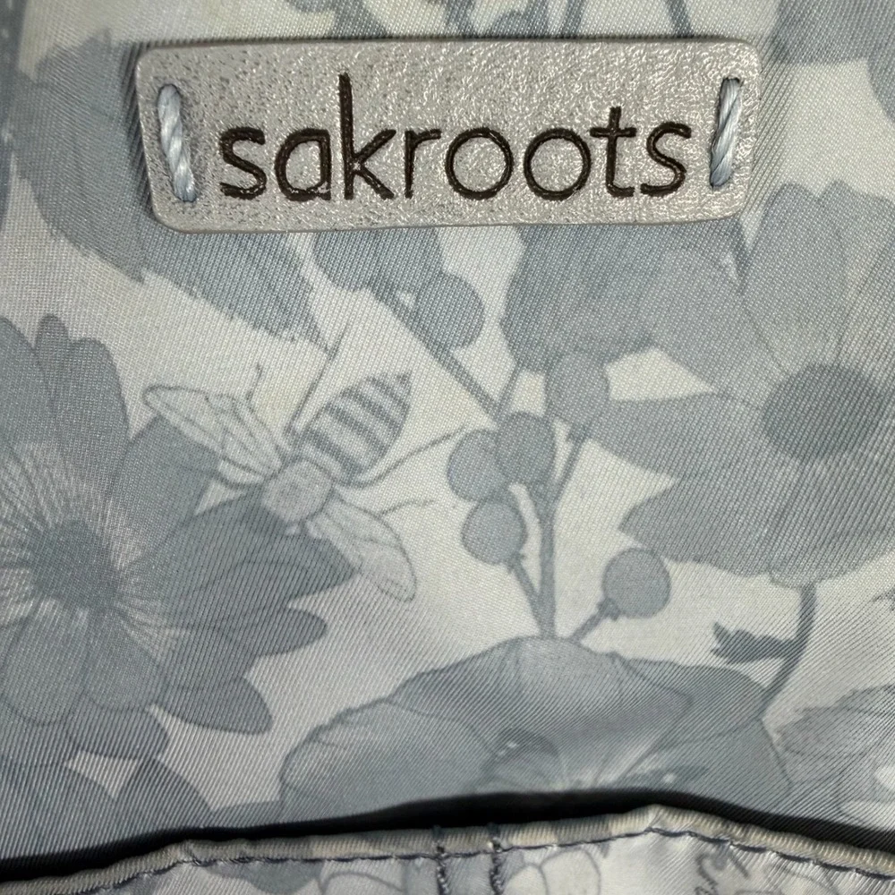Sakroots Tote Bag Blue Floral Butterfly Bee Print‎ Shoulder Bag